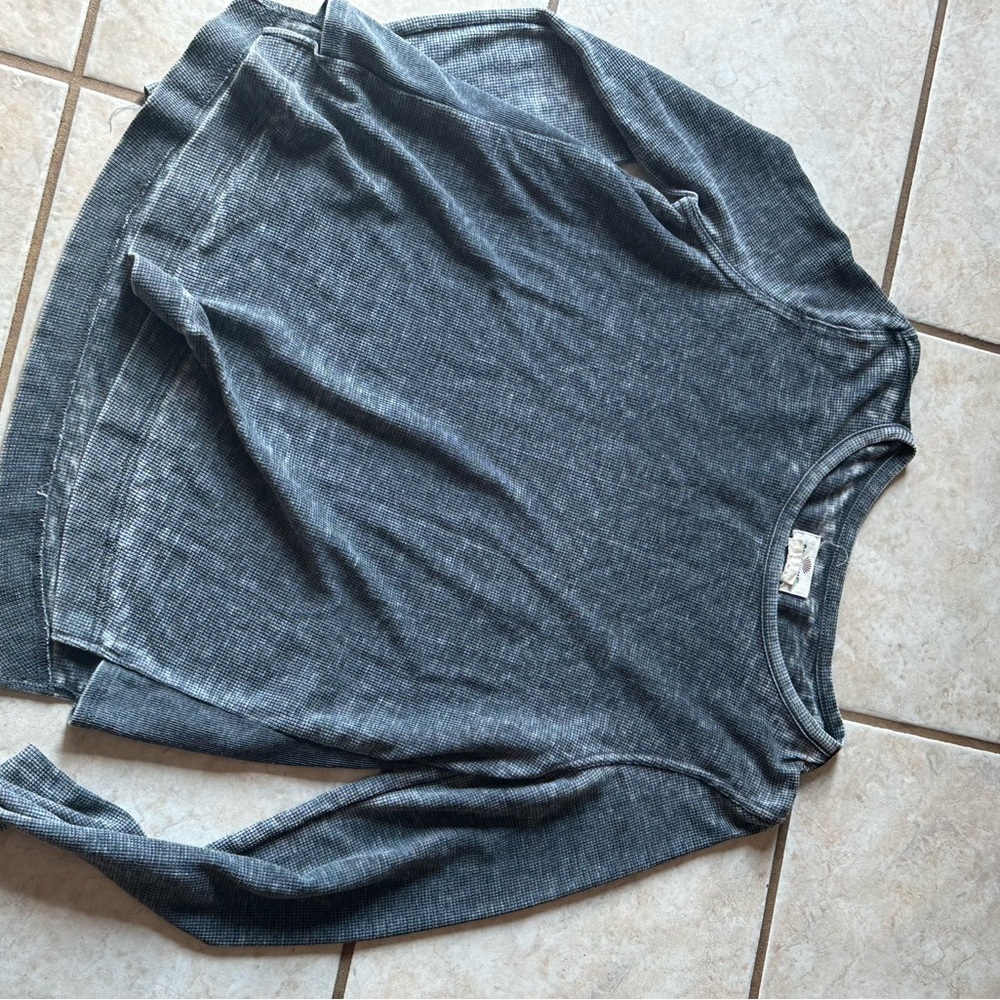 Shyanne Charcoal Waffle Knit Top